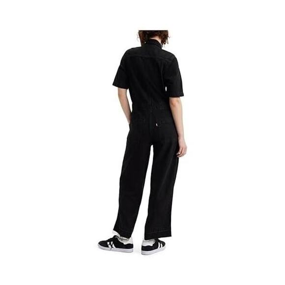 Levi's-NWT- Women's Black Denim Jumpsuit Short Sleeve, Romper/Jumpsuit Sz:XXL - Picture 5 of 7